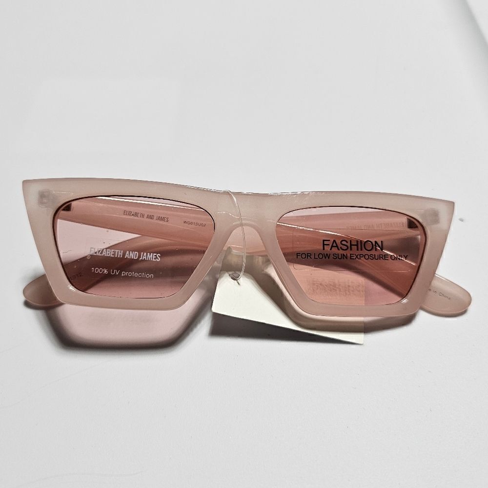 ELIZABETH & JAMES Pink Square Cat Eye Fashion Sunglasses - NWT